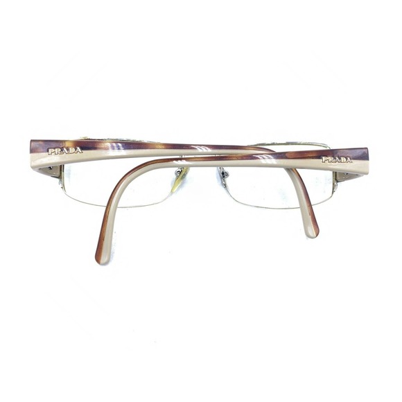 Prada VPR 74H 78S-1O1 Silver Brown Half Rim Eyeglasses Frames 51-18 135 Italy - Picture 11 of 12